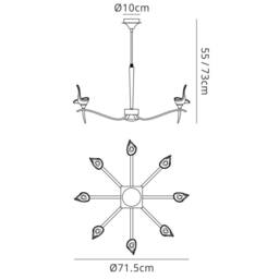 Netlighting Viena Telescopic Pendant Round 8 Light G9 Antique Brass in Bronze - thumbnail 6
