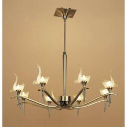 Netlighting Viena Telescopic Pendant Round 8 Light G9 Antique Brass in Bronze - thumbnail 2