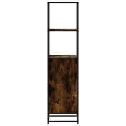 Berkfield Home Highboard Smoked Oak 35.5x35x139 cm Engineered Wood & Metal in Brown - thumbnail 4