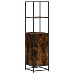 Berkfield Home Highboard Smoked Oak 35.5x35x139 cm Engineered Wood & Metal in Brown - thumbnail 2