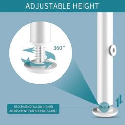 Nordara White Coat Hat Stand 8 Hooks & 3-Tier Metal Shoe Rack - thumbnail 4