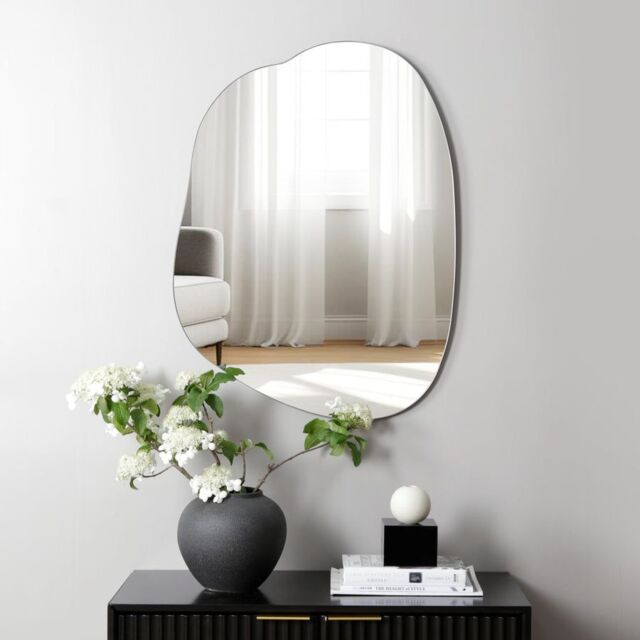 Home Garden Direct Nemi Frameless Pond Wall Mirror 80x60cm in Clear - Size: 80x60 cm - image 1