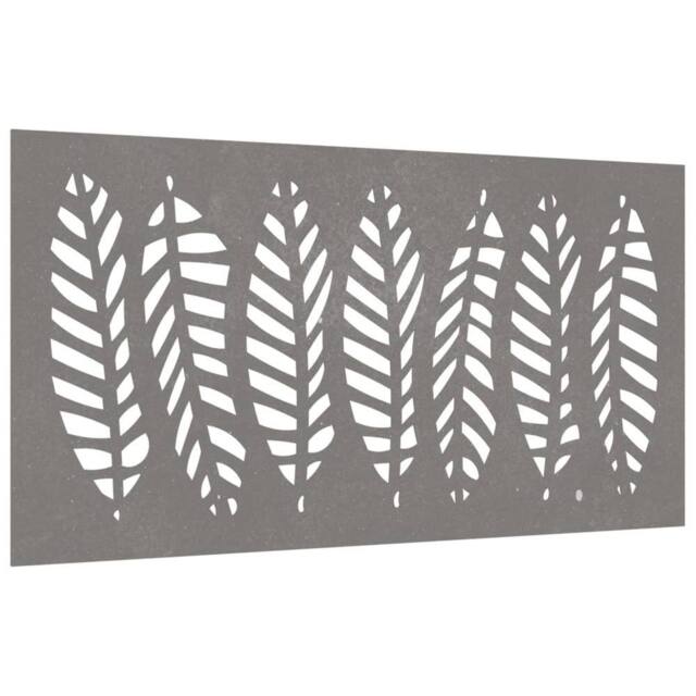 Berkfield Home Garden Wall Decoration 105x55 cm Corten Steel Leaf Design in Brown - image 1