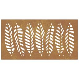 Berkfield Home Garden Wall Decoration 105x55 cm Corten Steel Leaf Design in Brown - thumbnail 4