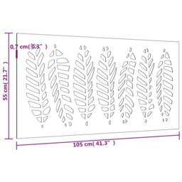 Berkfield Home Garden Wall Decoration 105x55 cm Corten Steel Leaf Design in Brown - thumbnail 8
