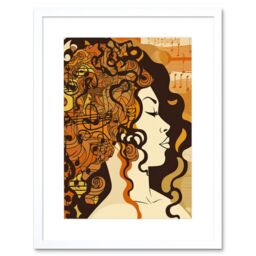 "Artery8 Wall Art Print Music Festival Retro Boho Poster Artwork Framed 9X7 Inch in White - Size: W7"" x H9""" - thumbnail 1