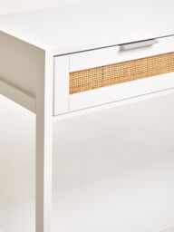 Orsina Rustic White Wood Console Table, Ample Space Hallway Table, Eaisly Maintained Console Table With Drawers - thumbnail 3