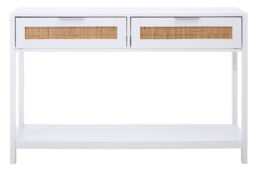 Orsina Rustic White Wood Console Table, Ample Space Hallway Table, Eaisly Maintained Console Table With Drawers - thumbnail 2