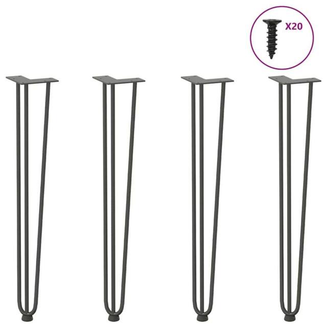 Berkfield Home Hairpin Table Legs 4 pcs Anthracite 72 cm Solid Steel in Charcoal - image 1
