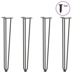 Berkfield Home Hairpin Table Legs 4 pcs Anthracite 72 cm Solid Steel in Charcoal - thumbnail 1