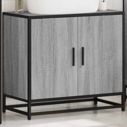 Berkfield Home Bathroom Sink Cabinet Grey Sonoma 65x33x60 cm Engineered Wood - Size: 65 x 33 x 60 cm - thumbnail 4