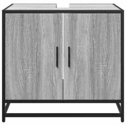 Berkfield Home Bathroom Sink Cabinet Grey Sonoma 65x33x60 cm Engineered Wood - Size: 65 x 33 x 60 cm - thumbnail 5