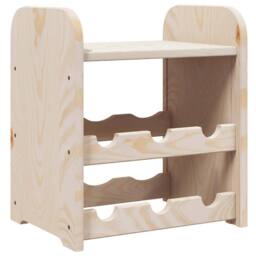 Berkfield Home Wine Rack with Top Board 33x25x37 cm Solid Wood Pine in Light Tan - Size: 33 x 25 x 37 cm - thumbnail 1