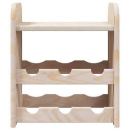 Berkfield Home Wine Rack with Top Board 33x25x37 cm Solid Wood Pine in Light Tan - Size: 33 x 25 x 37 cm - thumbnail 5