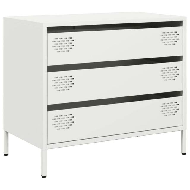 Berkfield Home Sideboard¬†White 68x39x58.5 cm Cold-rolled Steel in White - image 1