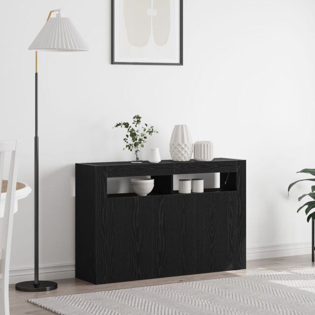 Berkfield Home Sideboard Black oak Engineered wood 116 x 30 x 75 cm - image 1