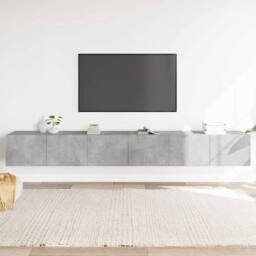 Berkfield Home 3 Piece TV Cabinet Set Concrete Grey Engineered Wood - thumbnail 2