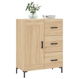 Berkfield Home Sideboard Sonoma Oak 69.5x34x90 cm Engineered Wood in Brown - thumbnail 3