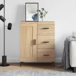 Berkfield Home Sideboard Sonoma Oak 69.5x34x90 cm Engineered Wood in Brown - thumbnail 1