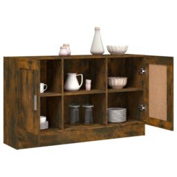 Berkfield Home Sideboard Smoked Oak 120x30.5x70 cm Engineered Wood in Brown - thumbnail 6