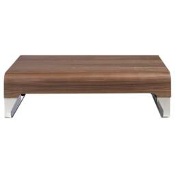 Angel Cerda Rectangular Walnut Coffee Table with Chrome-Plated in Brown - thumbnail 2