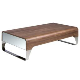 Angel Cerda Rectangular Walnut Coffee Table with Chrome-Plated in Brown