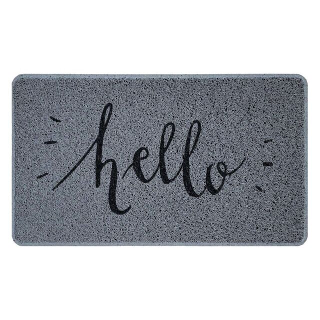 Nicoman Spaghetti Novelty UV Print Door Mat Grey 75 x 45cm - Hello - Size: 44 cm x 70 cm - image 1