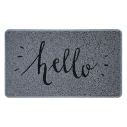 Nicoman Spaghetti Novelty UV Print Door Mat Grey 75 x 45cm - Hello - Size: 44 cm x 70 cm - thumbnail 1