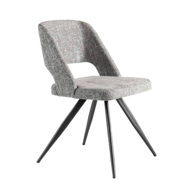Angel Cerda Model Grey Fabric Swivel Chair, Black Stainless Steel - image 1