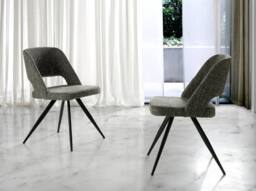 Angel Cerda Model Grey Fabric Swivel Chair, Black Stainless Steel - thumbnail 3