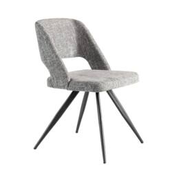 Angel Cerda Model Grey Fabric Swivel Chair, Black Stainless Steel