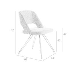 Angel Cerda Model Grey Fabric Swivel Chair, Black Stainless Steel - thumbnail 8
