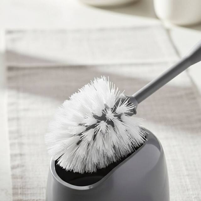 Bedsland H+ Toilet Brush & Holder Hygienic Durable Bathroom Cleaning Set in Grey - image 1
