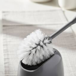 Bedsland H+ Toilet Brush & Holder Hygienic Durable Bathroom Cleaning Set in Grey