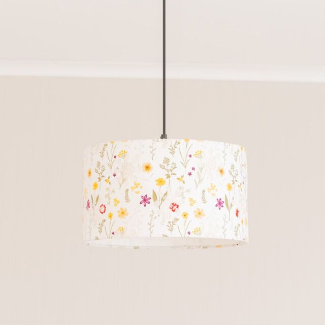 ValueLights Flora Delicate Flower Embroidered Fabric Drum Lamp Shade - Size: 10 inches - image 1