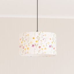 ValueLights Flora Delicate Flower Embroidered Fabric Drum Lamp Shade - Size: 10 inches - thumbnail 1