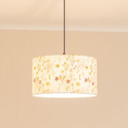 ValueLights Flora Delicate Flower Embroidered Fabric Drum Lamp Shade - Size: 10 inches - thumbnail 3