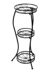 Living and Home 3-Tier Iron Plant Stand Display Shelf Flower Rack Holder in Black - thumbnail 5