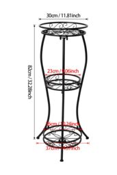 Living and Home 3-Tier Iron Plant Stand Display Shelf Flower Rack Holder in Black - thumbnail 2