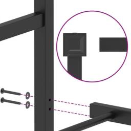Berkfield Home Metal Bed Frame without Mattress with Headboard Black 140x200cm - Size: 140x200 cm - thumbnail 9