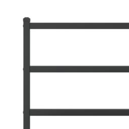 Berkfield Home Metal Bed Frame without Mattress with Headboard Black 140x200cm - Size: 140x200 cm - thumbnail 8