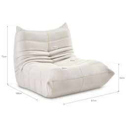 Bravich LTD Lounge Chair Cocoon Lazy Comfort Armchair Sofa Statement Cuddle Chair in White - thumbnail 2
