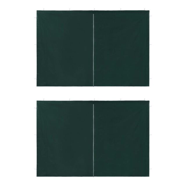 Berkfield Home Party Tent Sidewall 2 pcs with Zipper PE Green - image 1