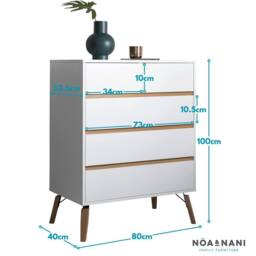 Nöa and Nani Otto Chest of Drawers 3+2 Drawer in White - thumbnail 6