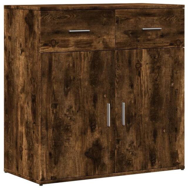 Berkfield Home Sideboard Smoked Oak 79x38x80 cm Engineered Wood in Brown - Size: 79 x 38 x 80 cm - image 1