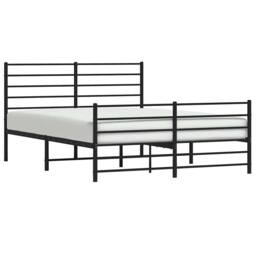 Berkfield Home Metal Bed Frame with Headboard & Footboard Black 120x200 cm - Size: Small Double - thumbnail 5