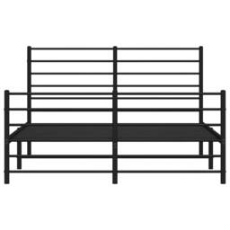 Berkfield Home Metal Bed Frame with Headboard & Footboard Black 120x200 cm - Size: Small Double - thumbnail 6