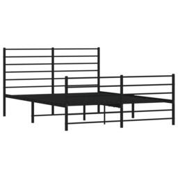 Berkfield Home Metal Bed Frame with Headboard & Footboard Black 120x200 cm - Size: Small Double - thumbnail 3