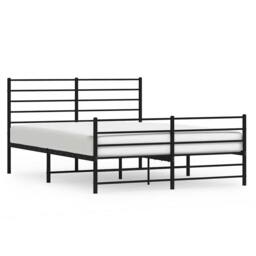 Berkfield Home Metal Bed Frame with Headboard & Footboard Black 120x200 cm - Size: Small Double - thumbnail 1