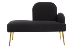 Orsina Comfortable Left Arm Grey Chaise Lounge, Contemporary Chaise Couch, Elegant Grey Upholstered Lounge Sofa in Black - thumbnail 6